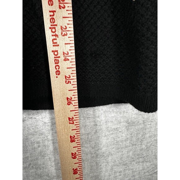 Ann Taylor Long Flared Cardigan Sweater Black Angora Blend Size Med Heavy Knit - Picture 5 of 9